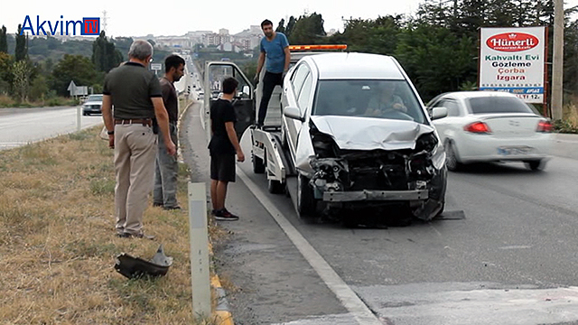 Tosya'da kayganlaşan yolda kazalar ucuz atlatıldı