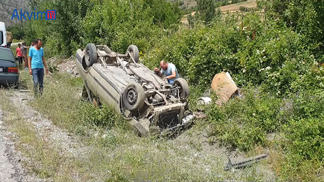 Tosya’da otomobil takla attı: 5 yaralı