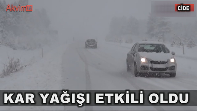 İnebolu’da ve Cide’de etkili olan kar yağışı, hayatı durdurdu