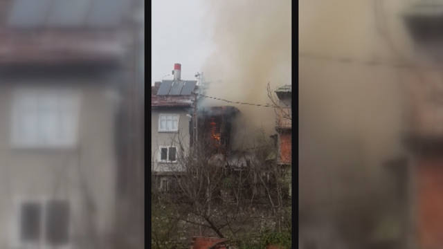 Odunlukta Başlayan Yangın Çevre Evlere Sıçramadan Söndürüldü